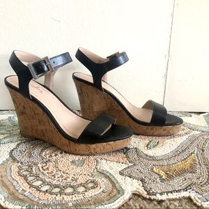 Charles by Charles David black cork wedge size 6